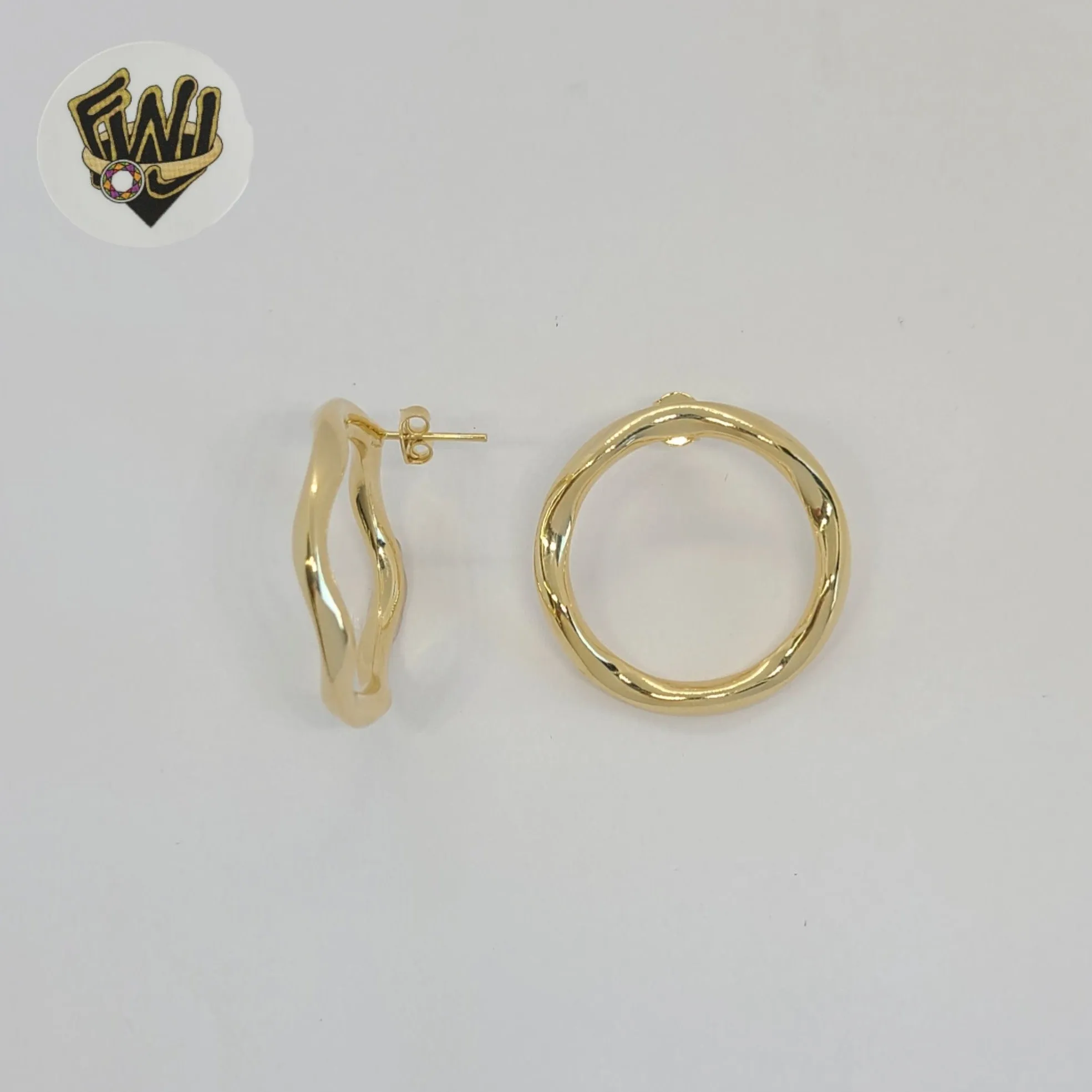 (1-1210) Gold Laminate - Chunky Stud Earrings - BGF