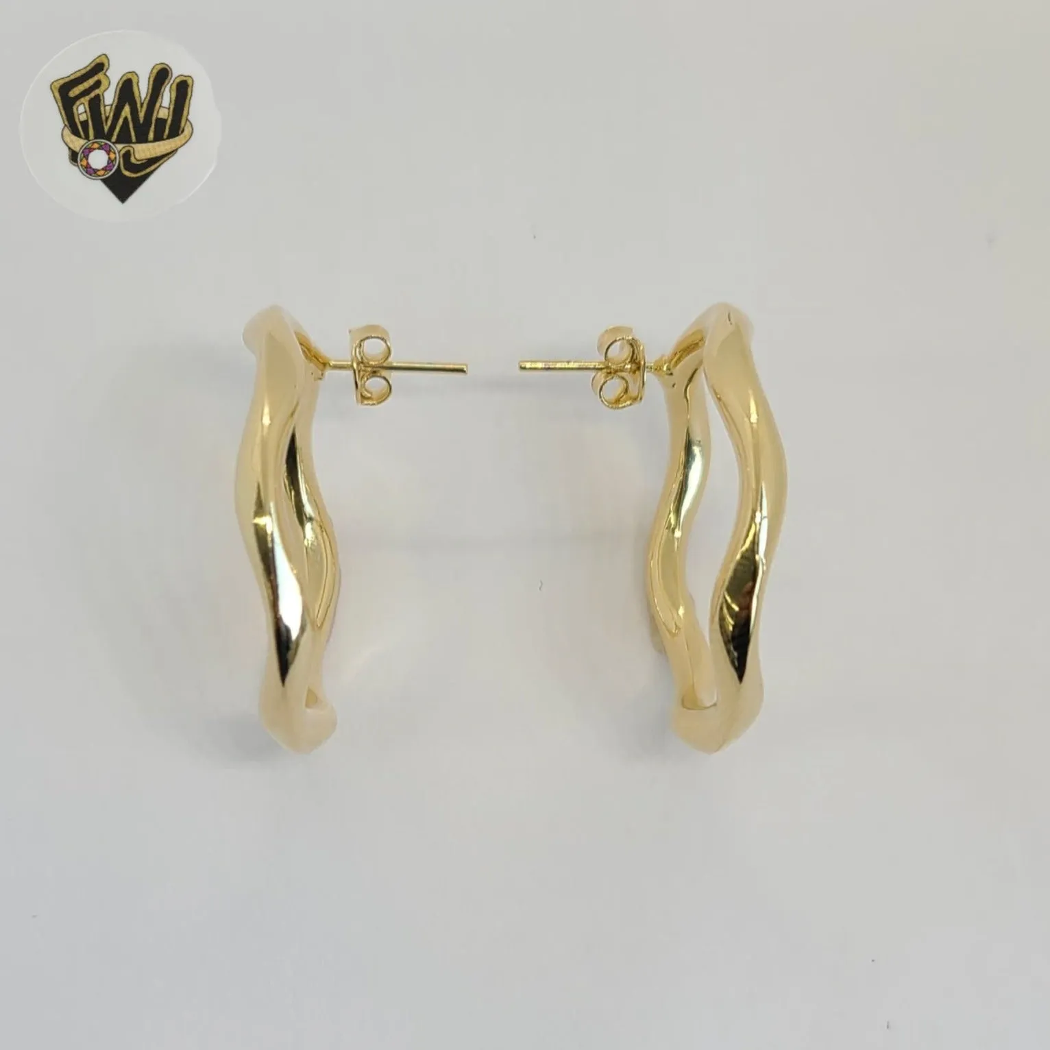 (1-1210) Gold Laminate - Chunky Stud Earrings - BGF