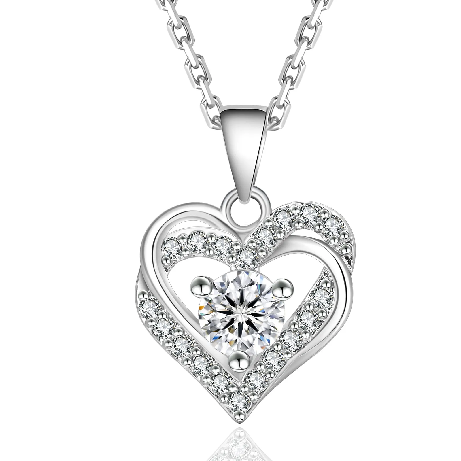 1.0 Carats VVS1 Moissanite Pendant Necklace for Women 0393