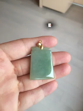 100% Natural watery light green Jadeite Jade safe and sound pendant Y104