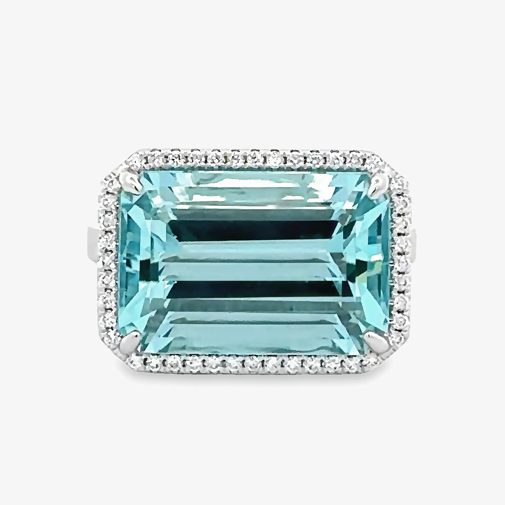 10.64CT Aquamarine Diamond Halo Ring