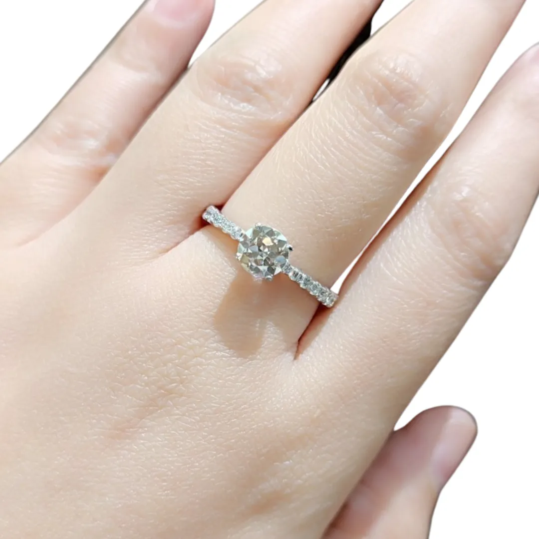 1.0ctw Round Diamond Engagement Ring 14K White Gold