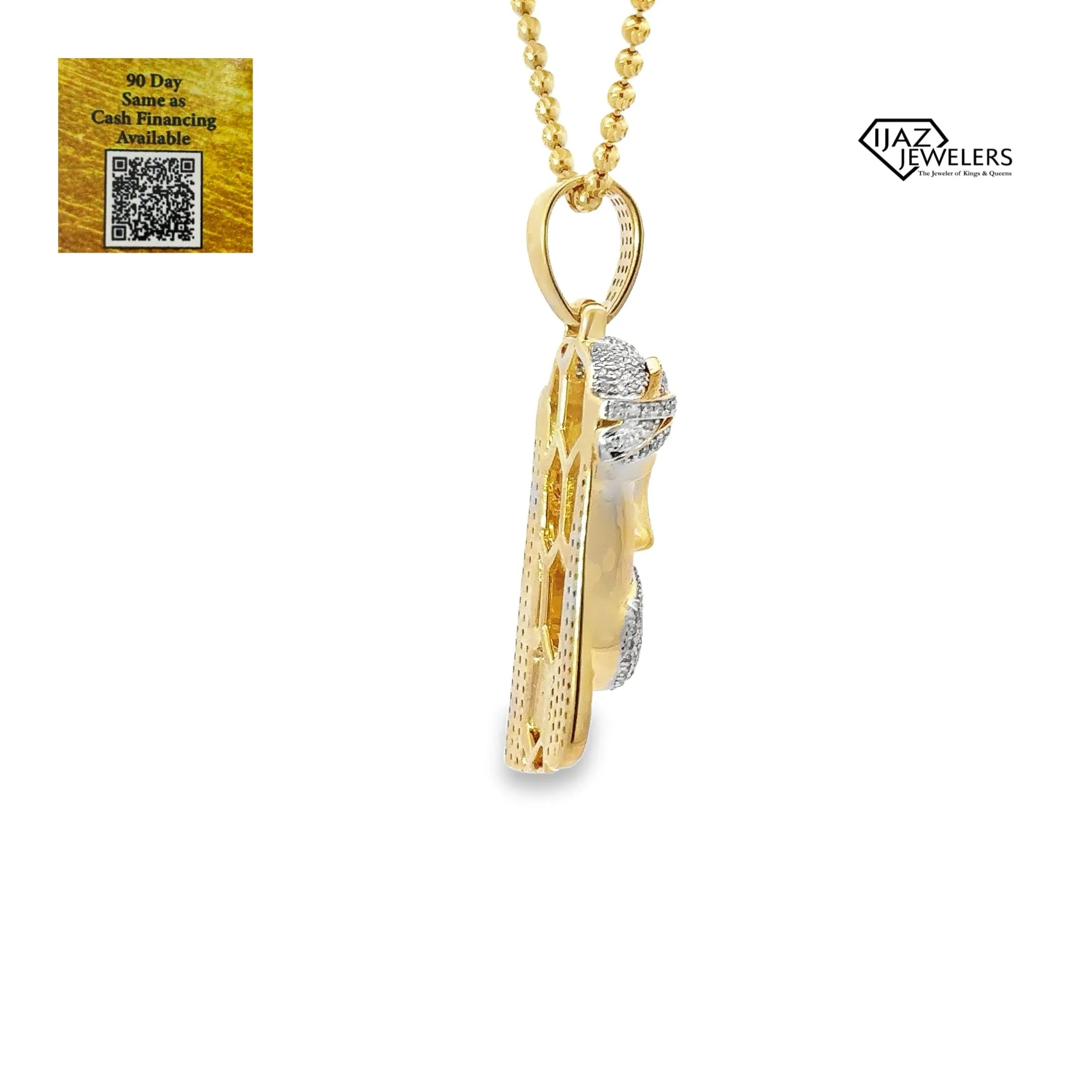 10K Gold 0.64 CTW Diamond Jesus Charm