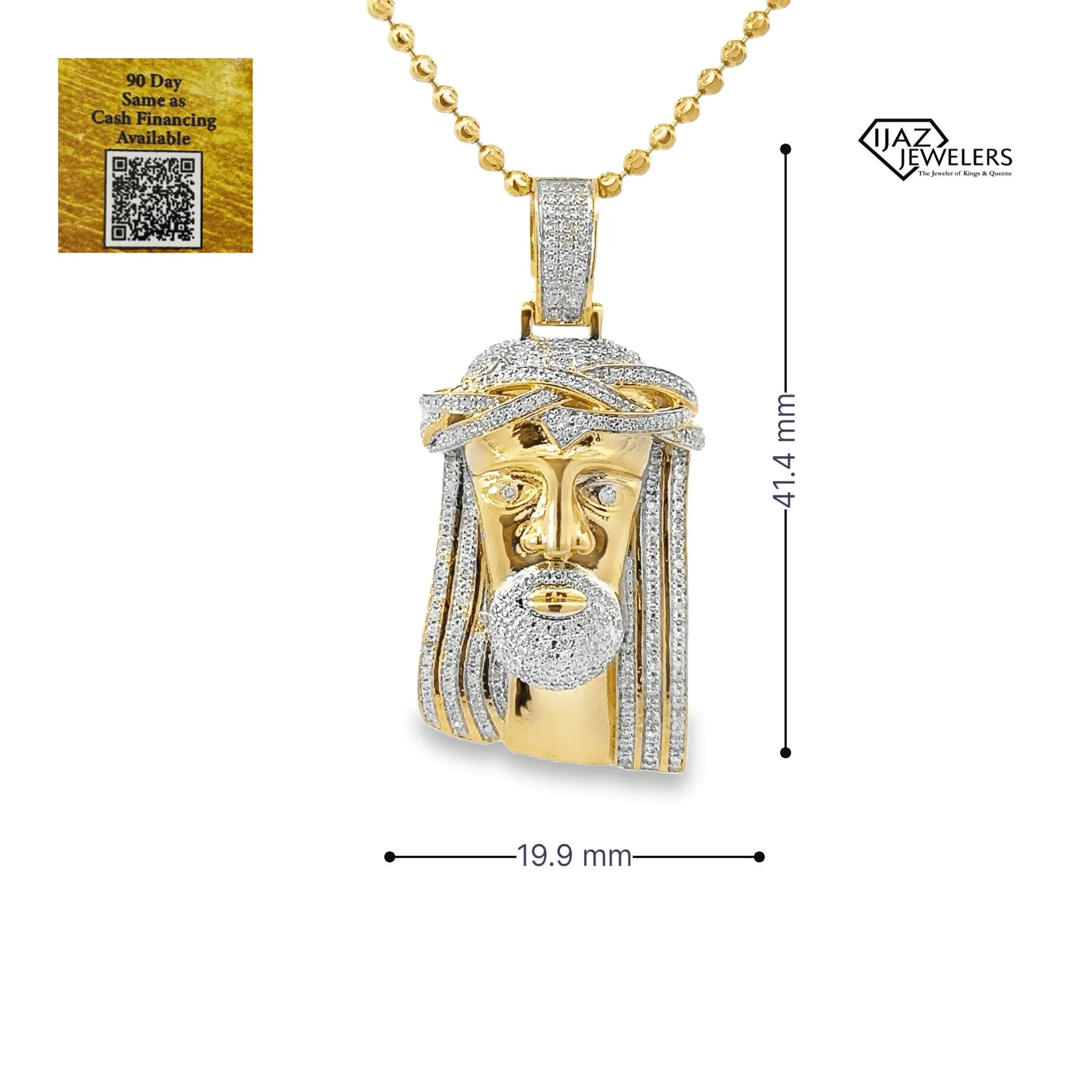 10K Gold 0.64 CTW Diamond Jesus Charm