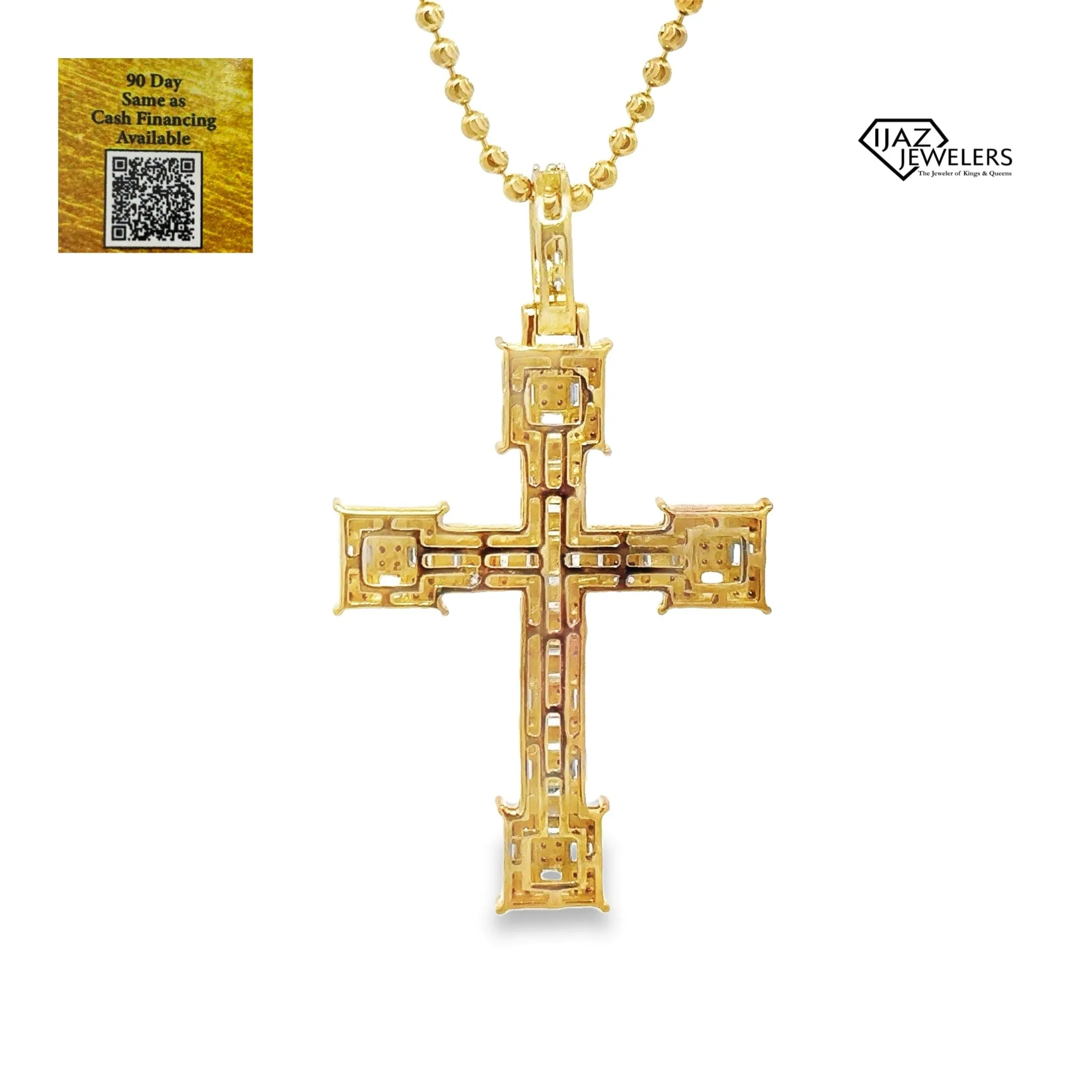 10K Gold 1.43 CTW Diamond Cross Charm