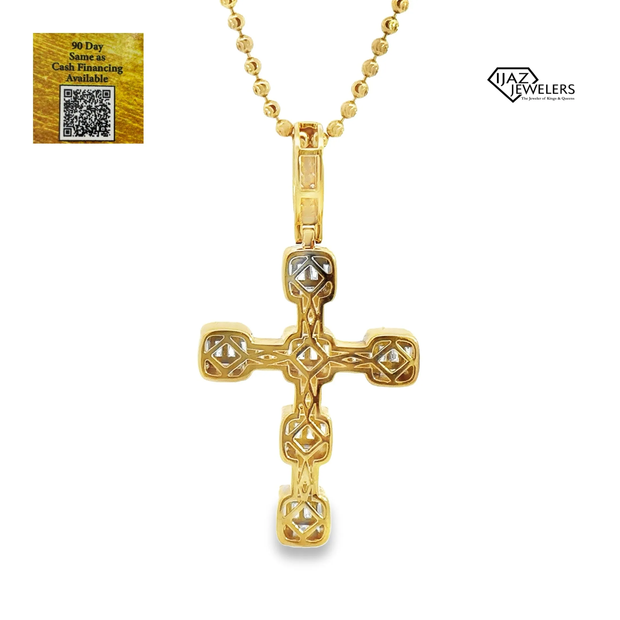 10K Gold 1.51 CTW Diamond Cross Charm