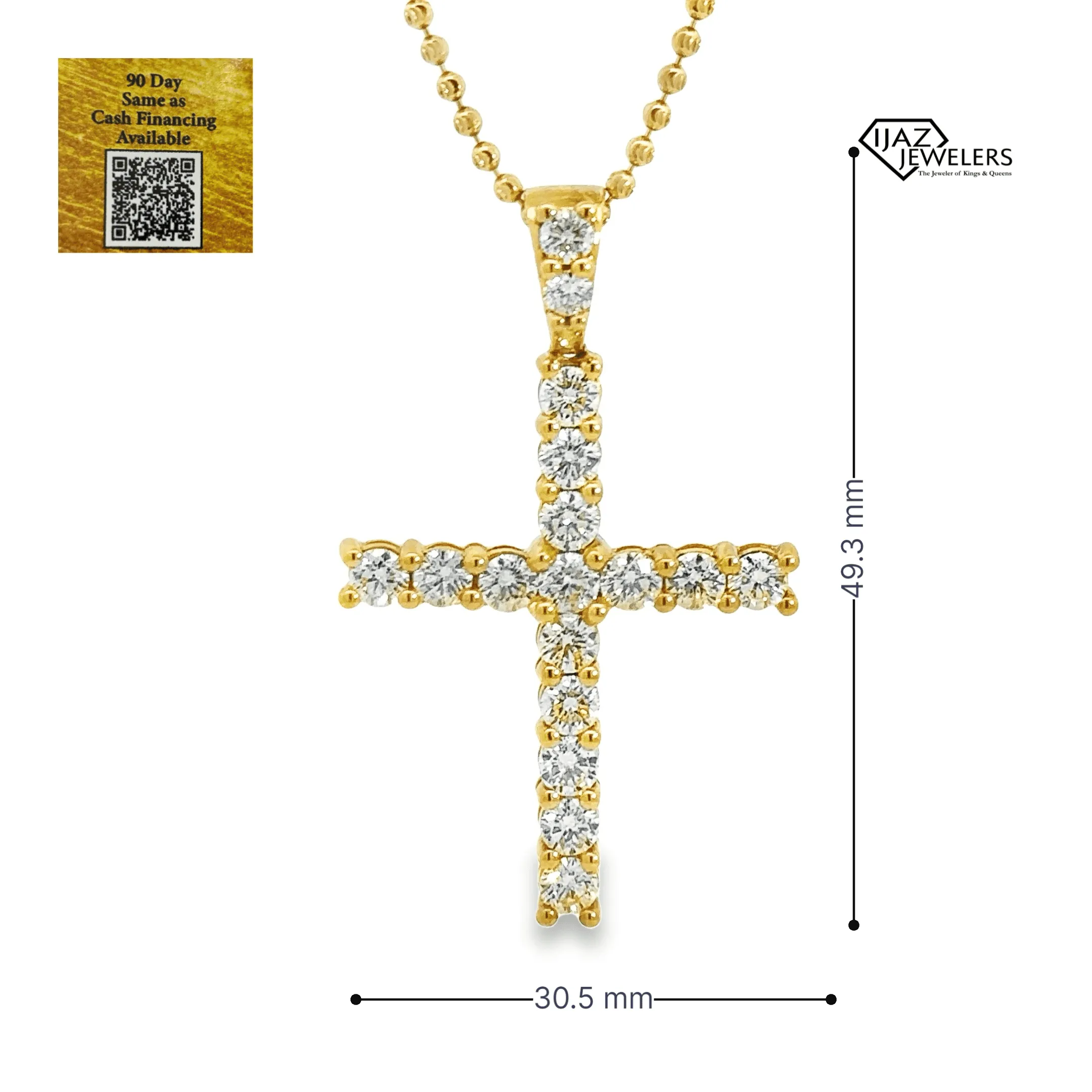 10K Gold 4.02 CTW Diamond Cross Charm