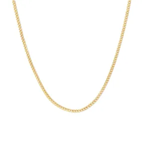 14K Gold Small Franco Diamond Cut Necklace 2mm