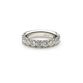 14K White Gold Diamond Wedding Band W/ 0.48ct VS-SI Diamonds & Shared Prong Setting