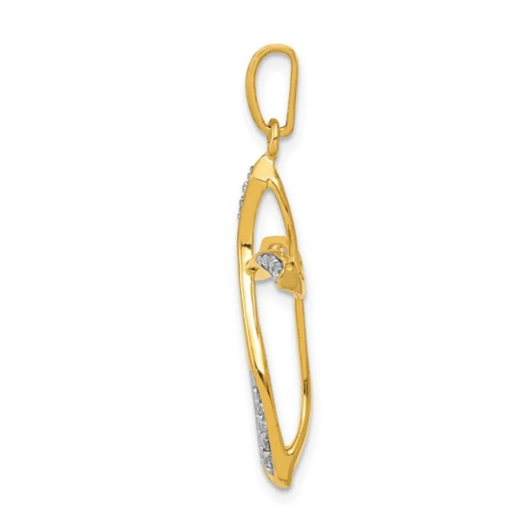 14K Yellow Gold Lab Diamond Cross Pendant