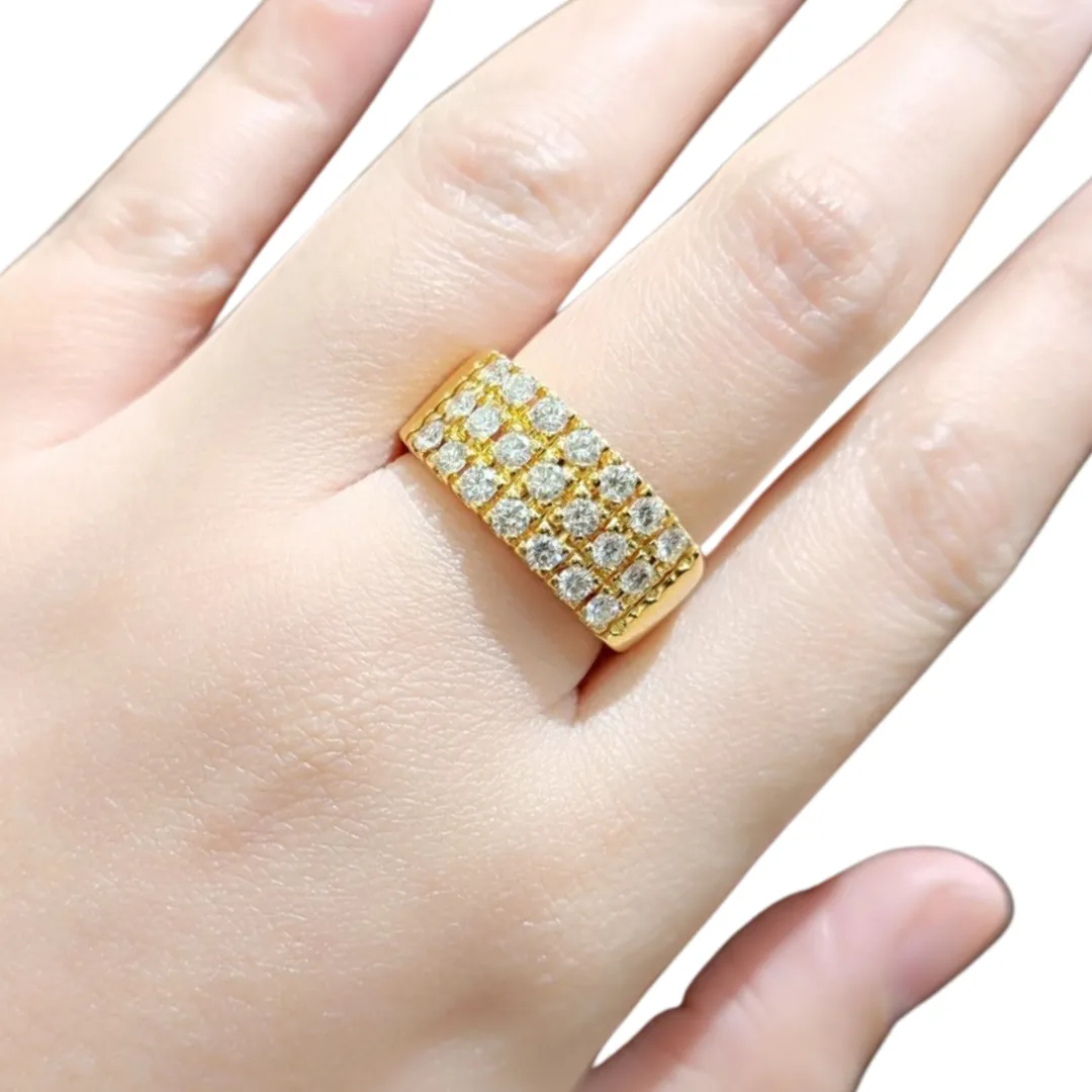 1.5ctw Three Layer Diamond Men's Ring 14K Gold