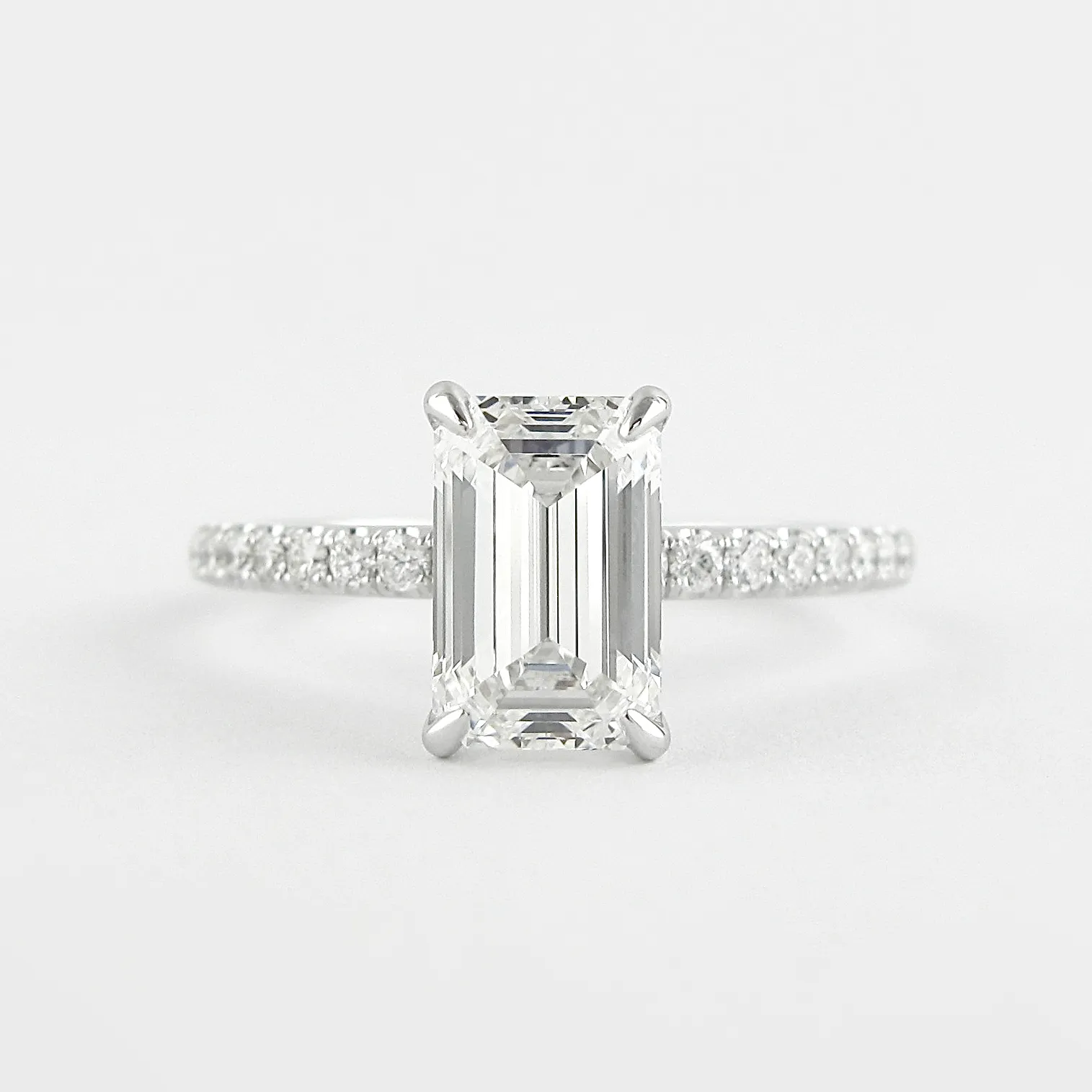 1.60 CT-3.60 CT  Emerald Cut Moissanite Solitaire Engagement Ring