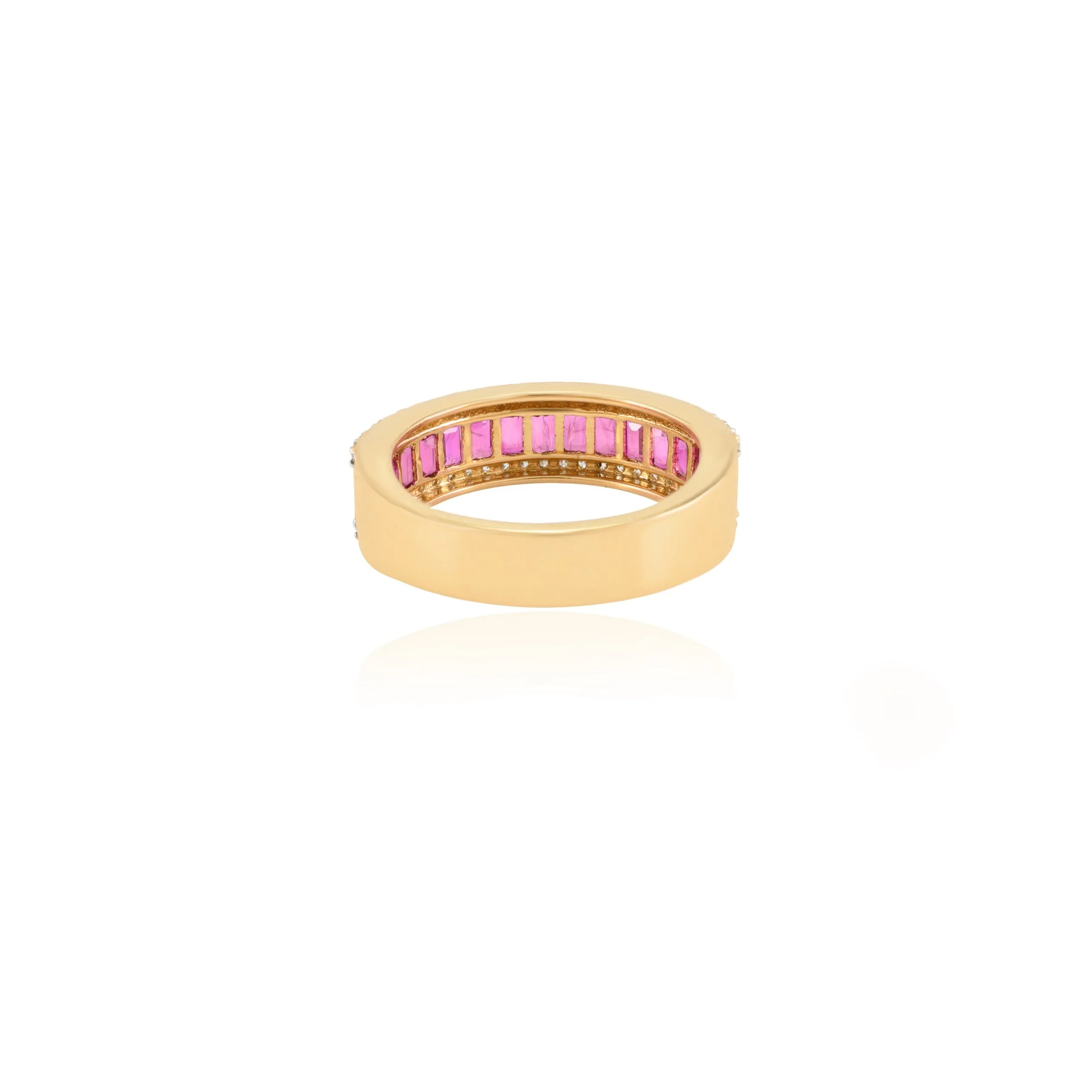 18K Gold Ruby & Diamond Engagement Band