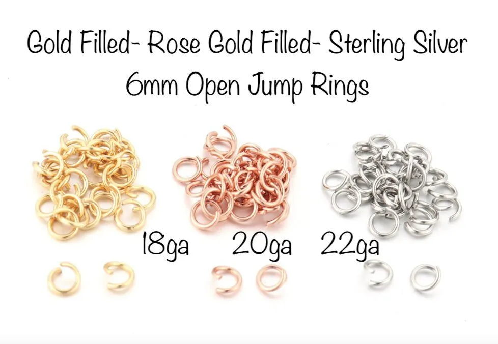 25 PIECES 14k Gold Filled OPEN Click and Lock Jump Rings 6mm 22gauge 20gauge 18gauge Open Jump Rings O Ring Jewelry Findings Links