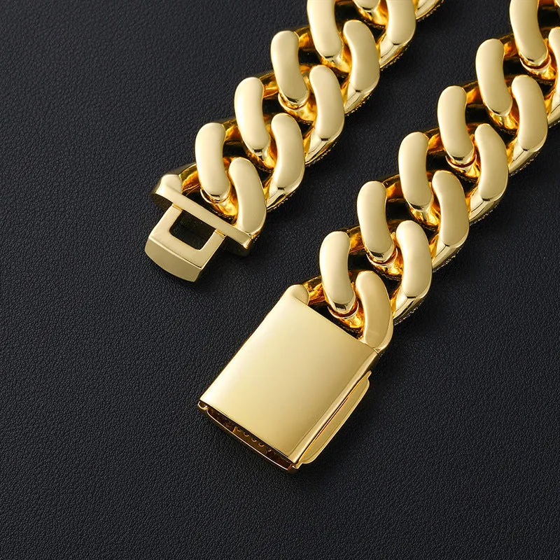 25mm Thick Premium quality Iced Out Cuban Necklace/Bracelet