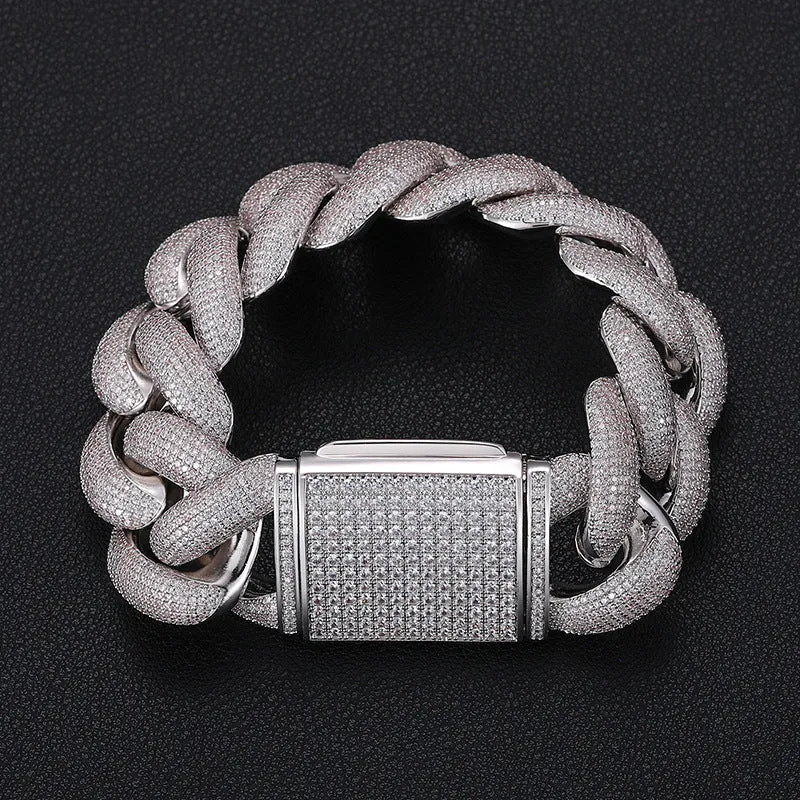 25mm Thick Premium quality Iced Out Cuban Necklace/Bracelet