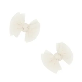 2PK Tulle Baby Fab® Clips| Pleated Oatmeal