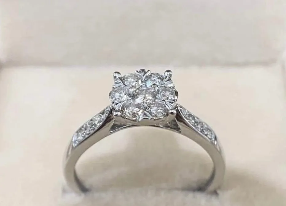 .50ctw Diamond Engagement Ring 18K White Gold