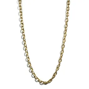 AFJ Gold Collection - Oval Link Chain Necklace,  Length 30, Yellow Gold