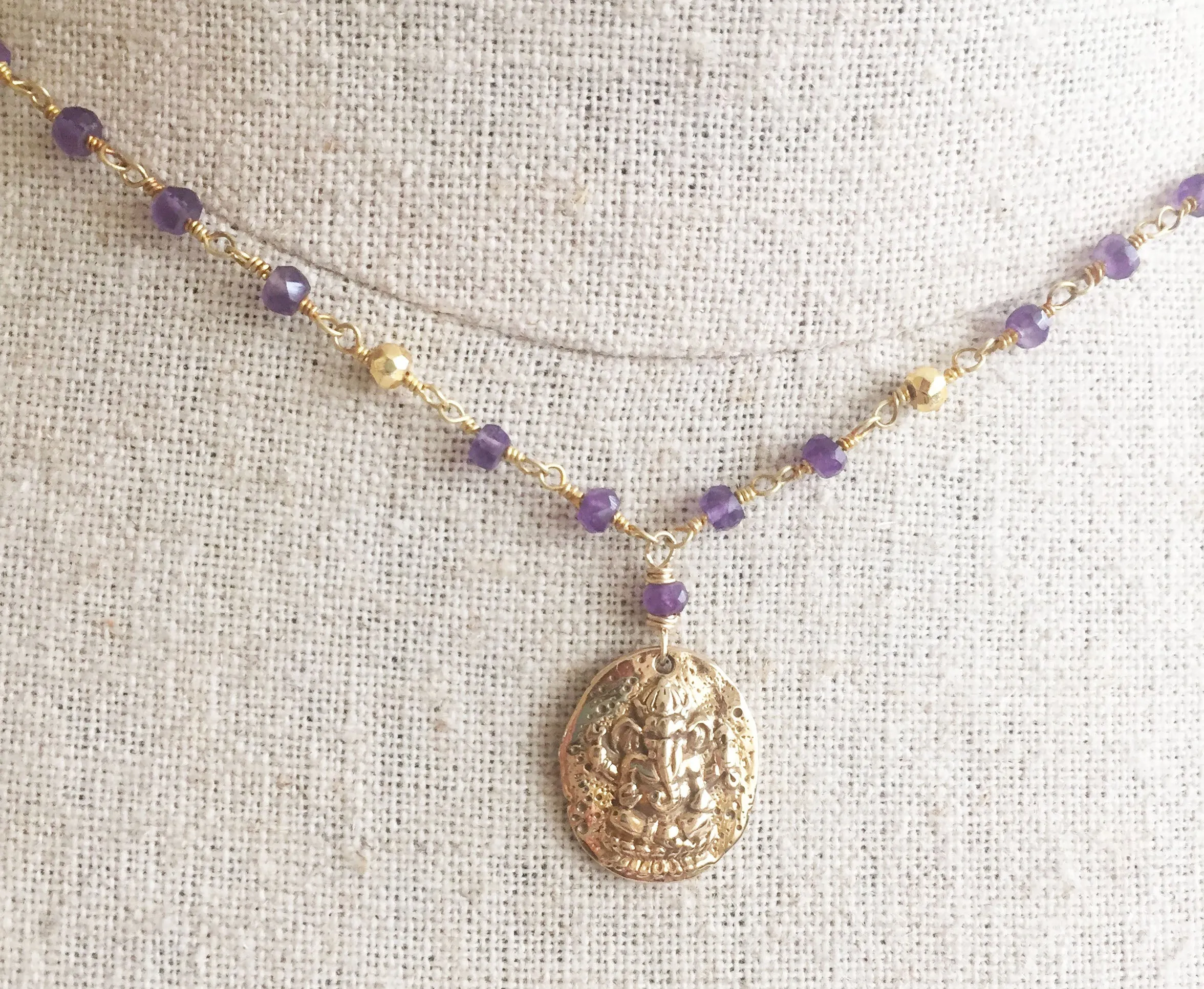 Amethyst Ganesh Necklace