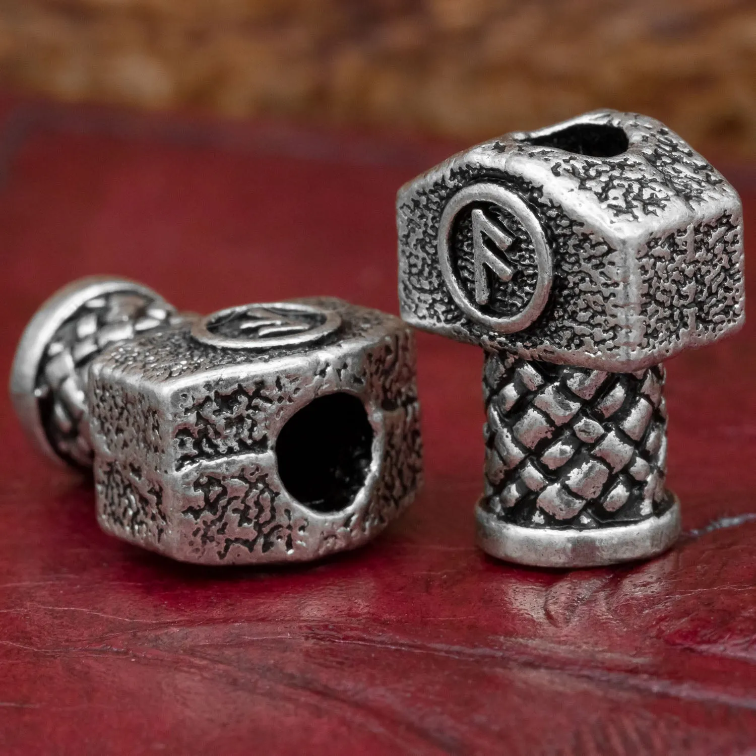 Ansuz Thor's Hammer (Mjolnir) Rune Hair Bead