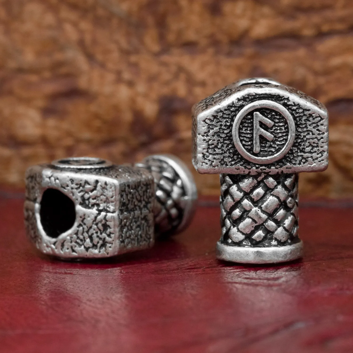 Ansuz Thor's Hammer (Mjolnir) Rune Hair Bead