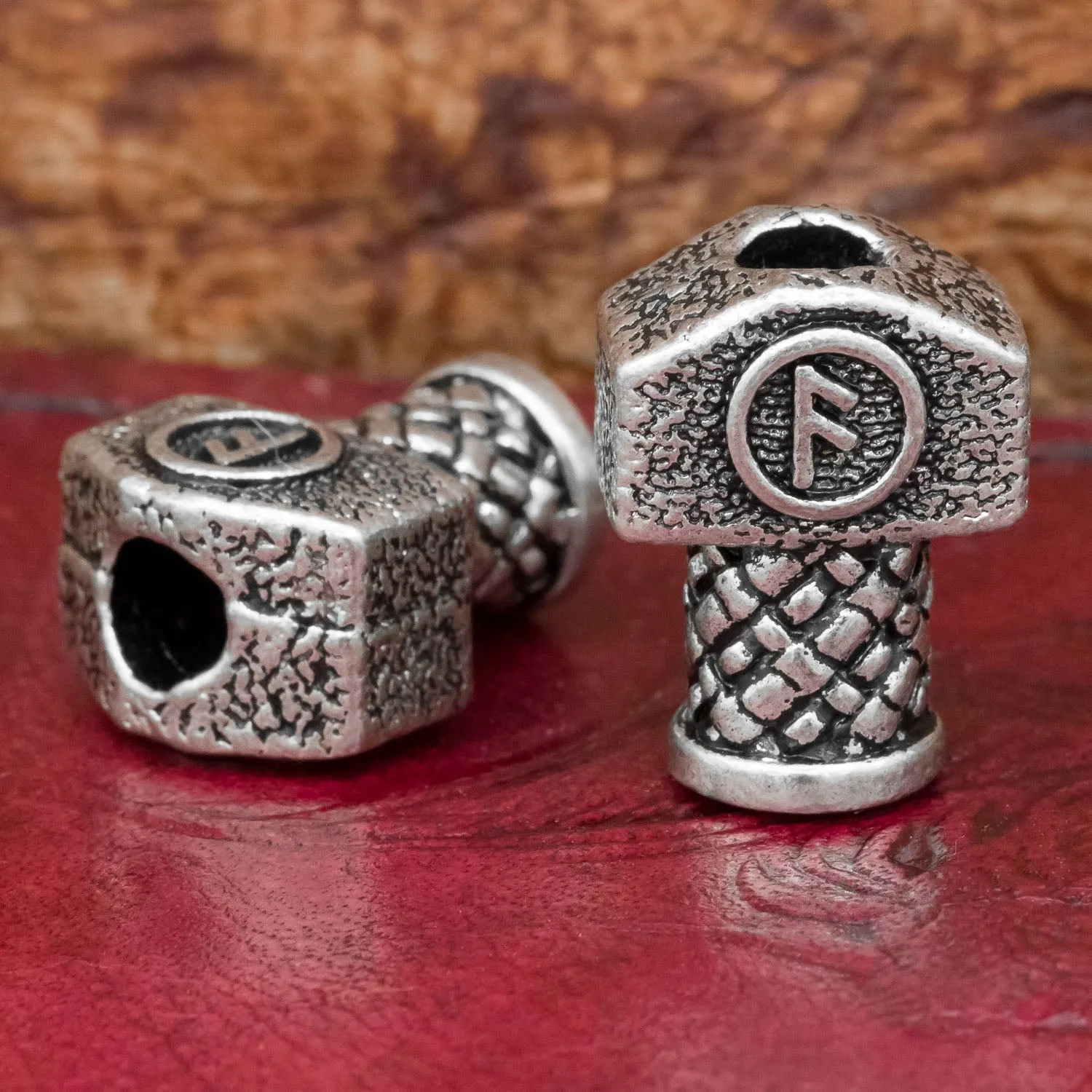 Ansuz Thor's Hammer (Mjolnir) Rune Hair Bead