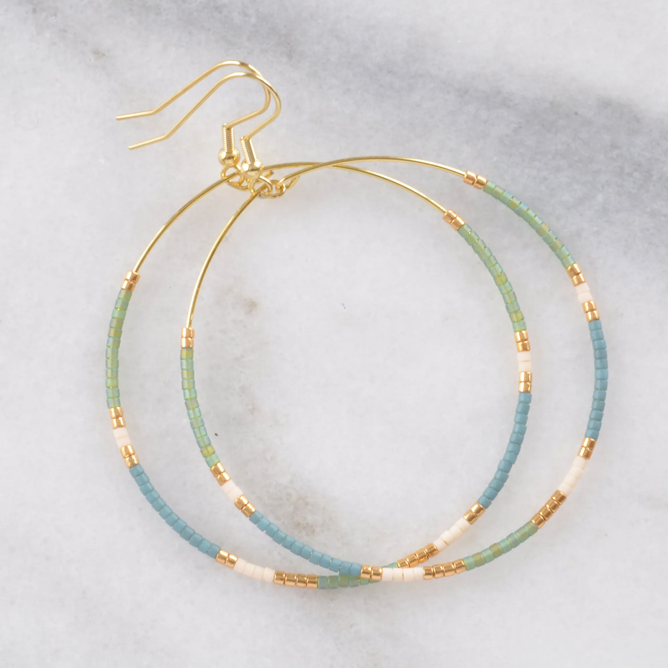 Big Beaded Hoops - MUTED