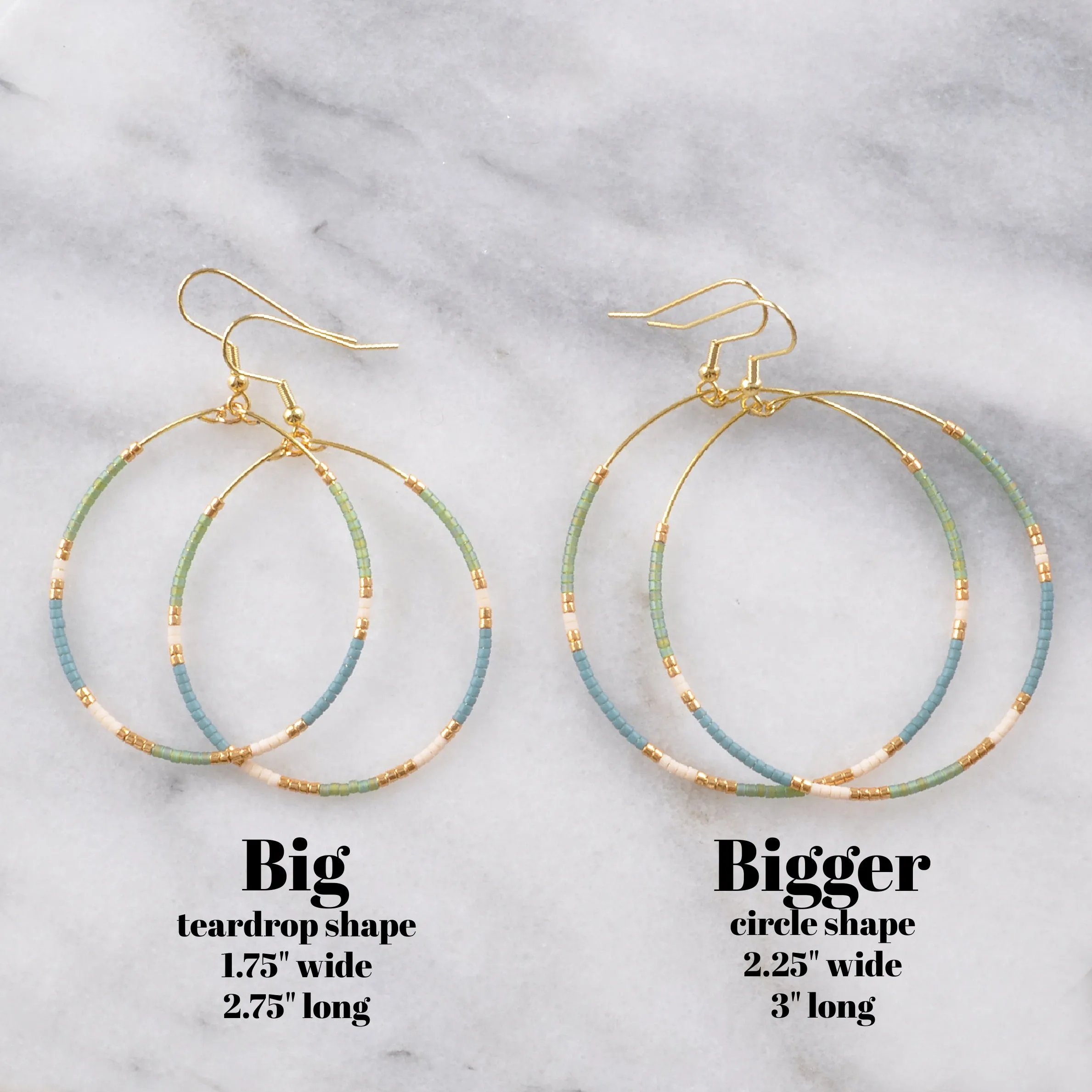 Big Beaded Hoops - MUTED