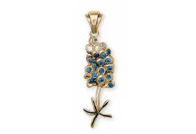 Bluebonnet Pendant Jewelry 14k Gold Handmade Texas Wildflower Pendant BB5-PG