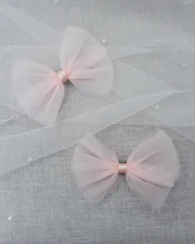 Blush Butterfly Tulle Bow Hair Clip or Shoe Clips