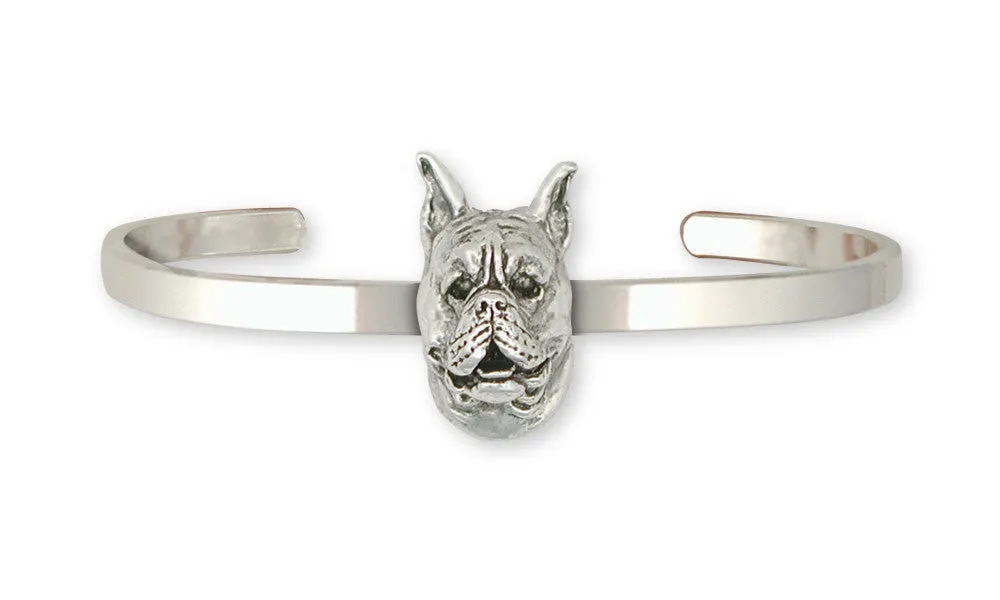 Boxer Bracelet Jewelry Sterling Silver Handmade Dog Bracelet BX8-CB