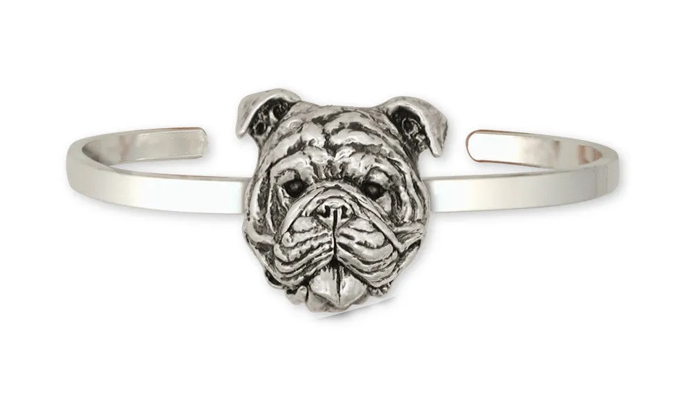 Bulldog Bracelet Jewelry Sterling Silver Handmade Dog Bracelet BD16-CB