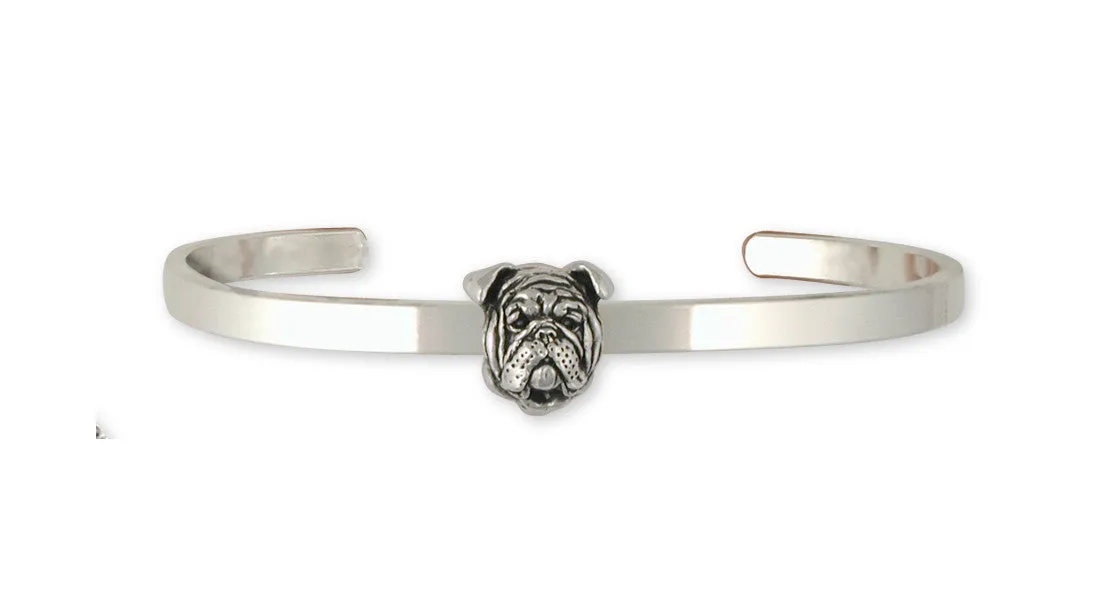 Bulldog Bracelet Jewelry Sterling Silver Handmade Dog Bracelet BD19-CB