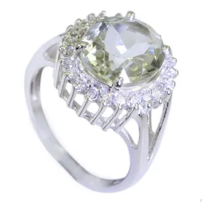 Captivating Gem Green Amethyst Solid Silver Ring Jewellery Or Jewelry