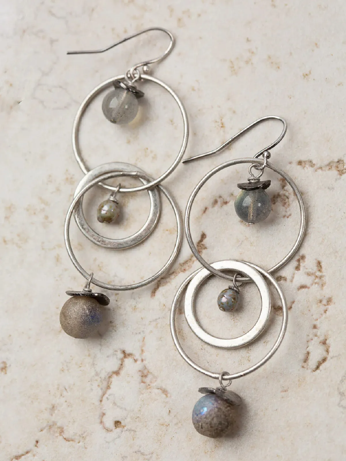 Circle Labradorite Dangles by Anne Vaughan