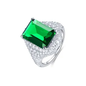 Classic Emerald Green Engagement Ring