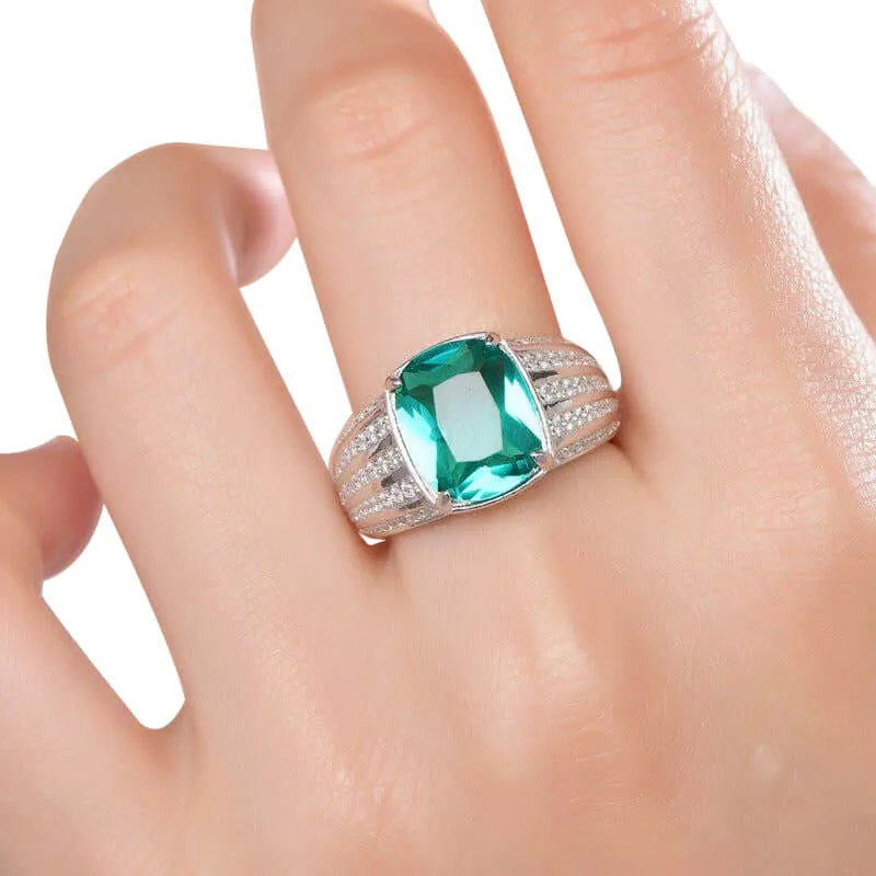 Classic Emerald Green Engagement Ring