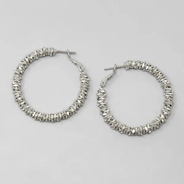 Crumpled Metal Hoop Earrings