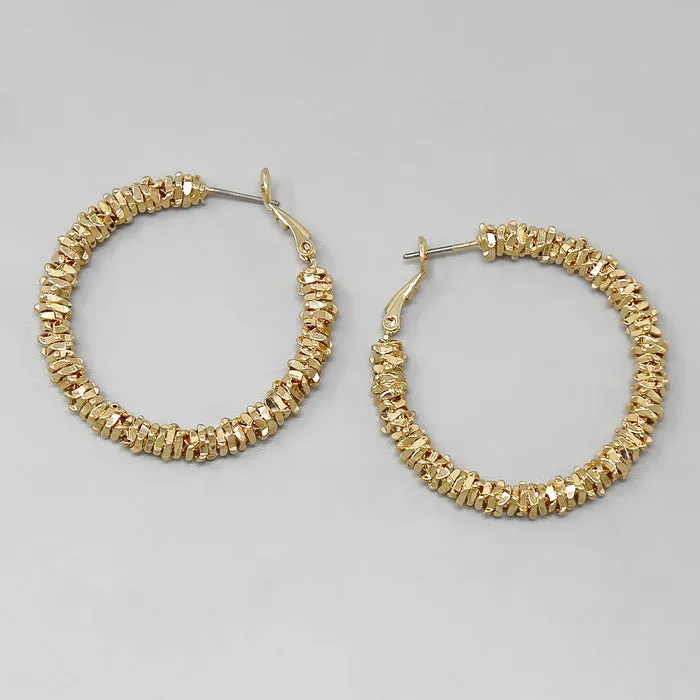 Crumpled Metal Hoop Earrings