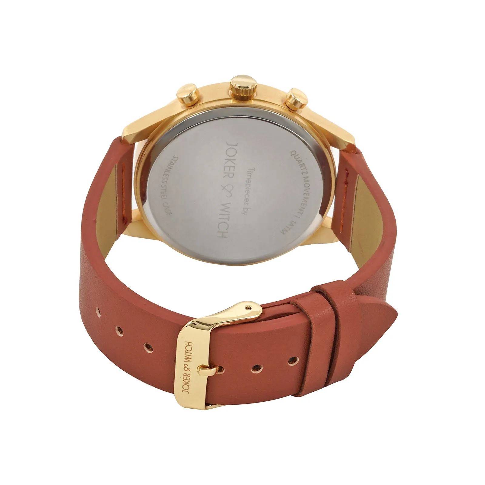 Cruz Blue Dial Tan PU Strap Watch