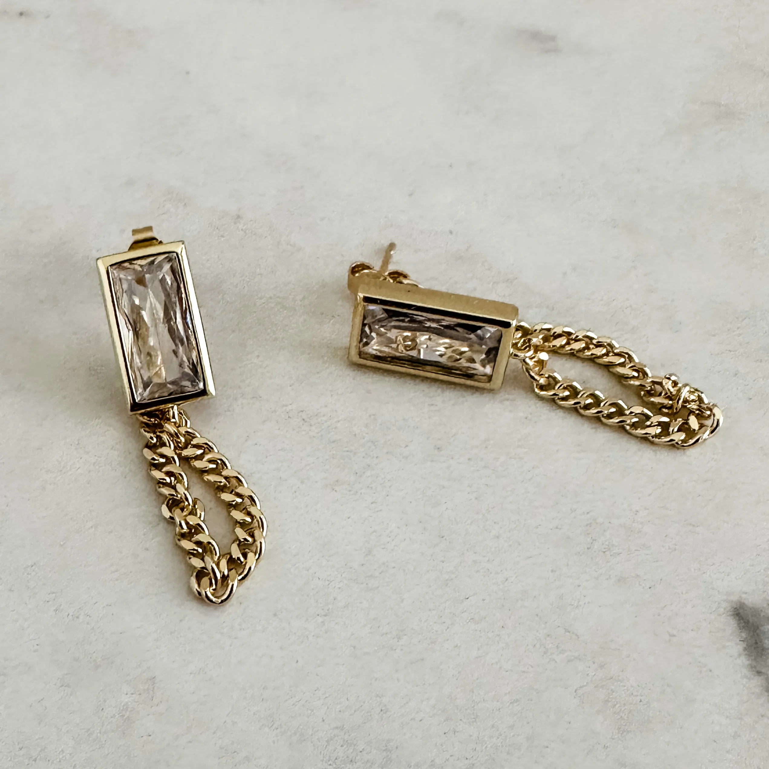 CZ Chain Earrings