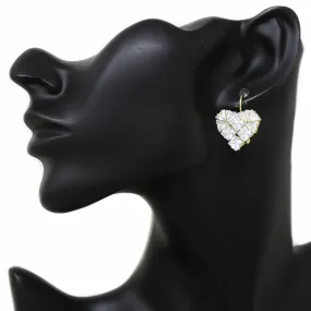 CZ Pave Heart Statement Earrings