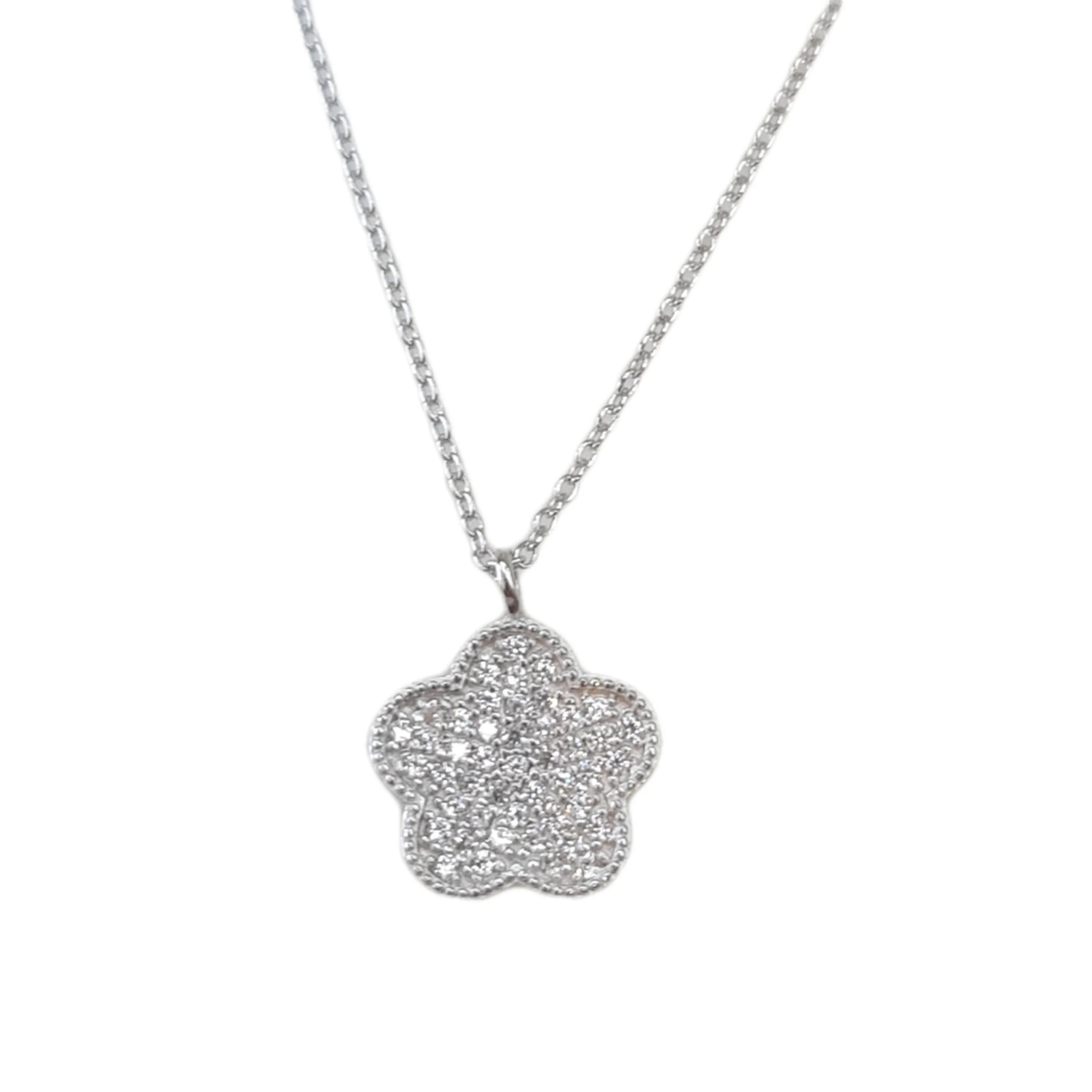 Dahlia flower necklace Silver