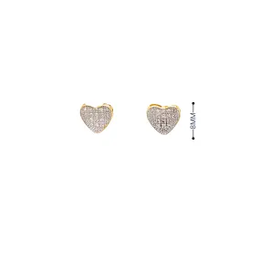 Diamond 0.14Ctw Heart Earrings