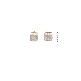 Diamond 0.20Ctw Cube Shaped Earrings