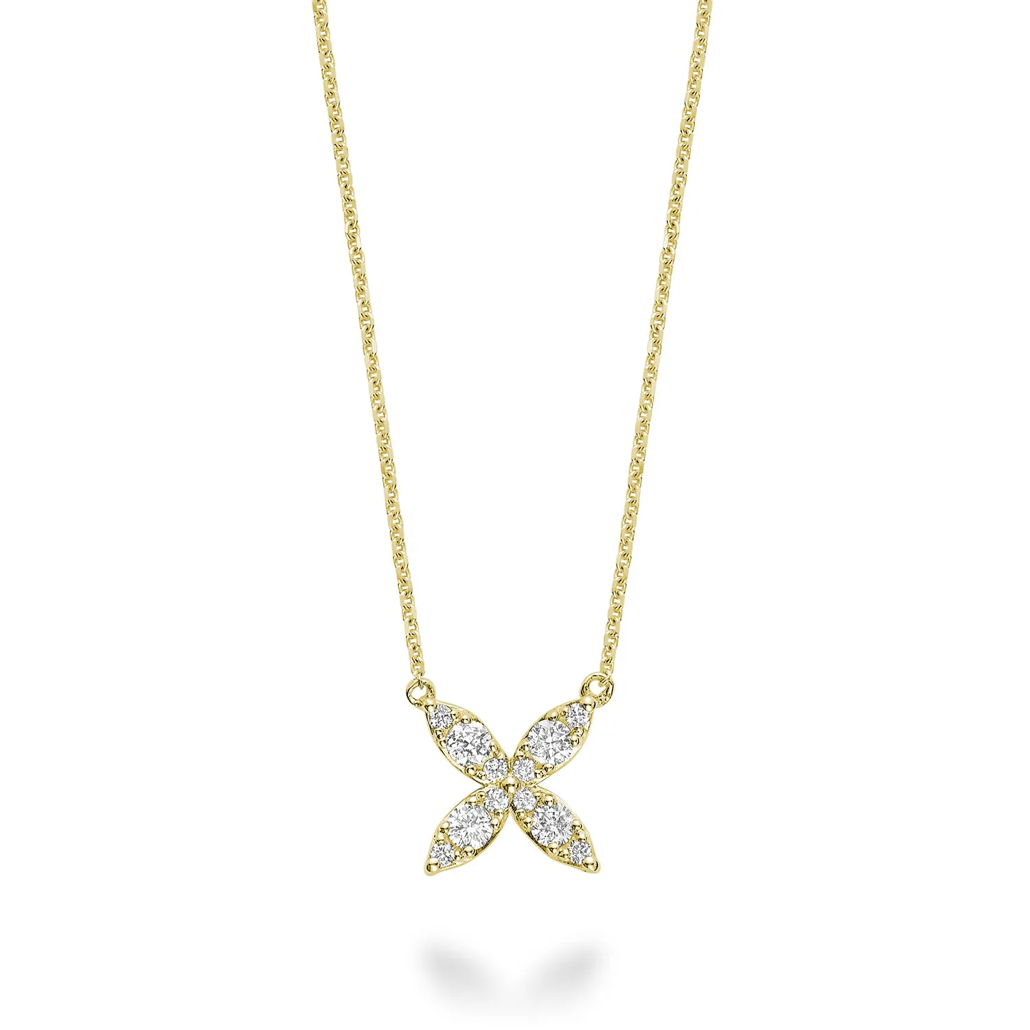 Diamond Cluster Flower Necklace