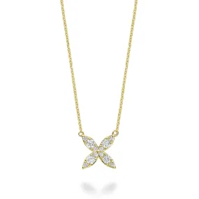 Diamond Cluster Flower Necklace