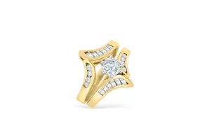 Diamond Engagement Ring Set 1.49 ct tw 14K Yellow Gold DENG030