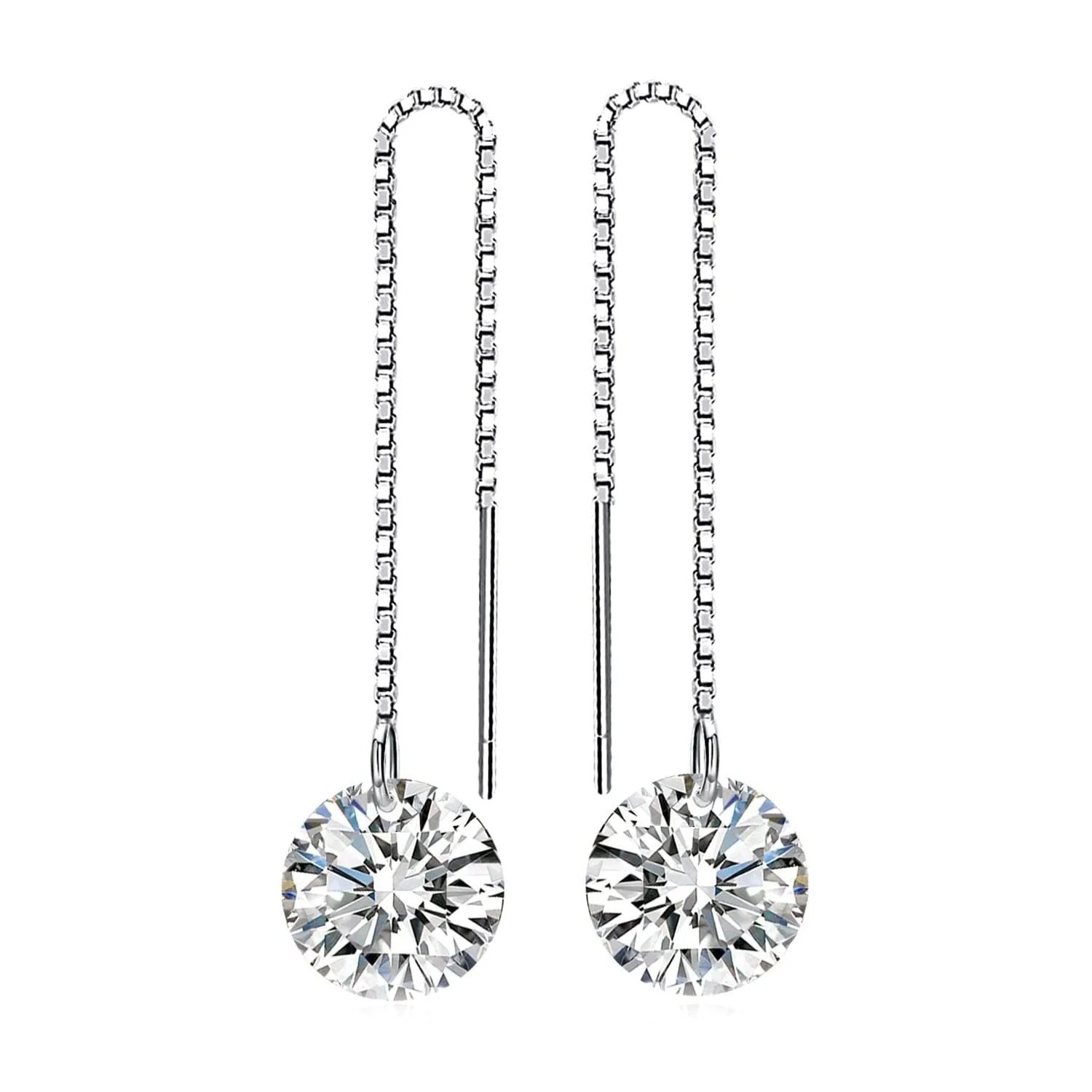 Diamond Long Drop Dangle Thread Earings